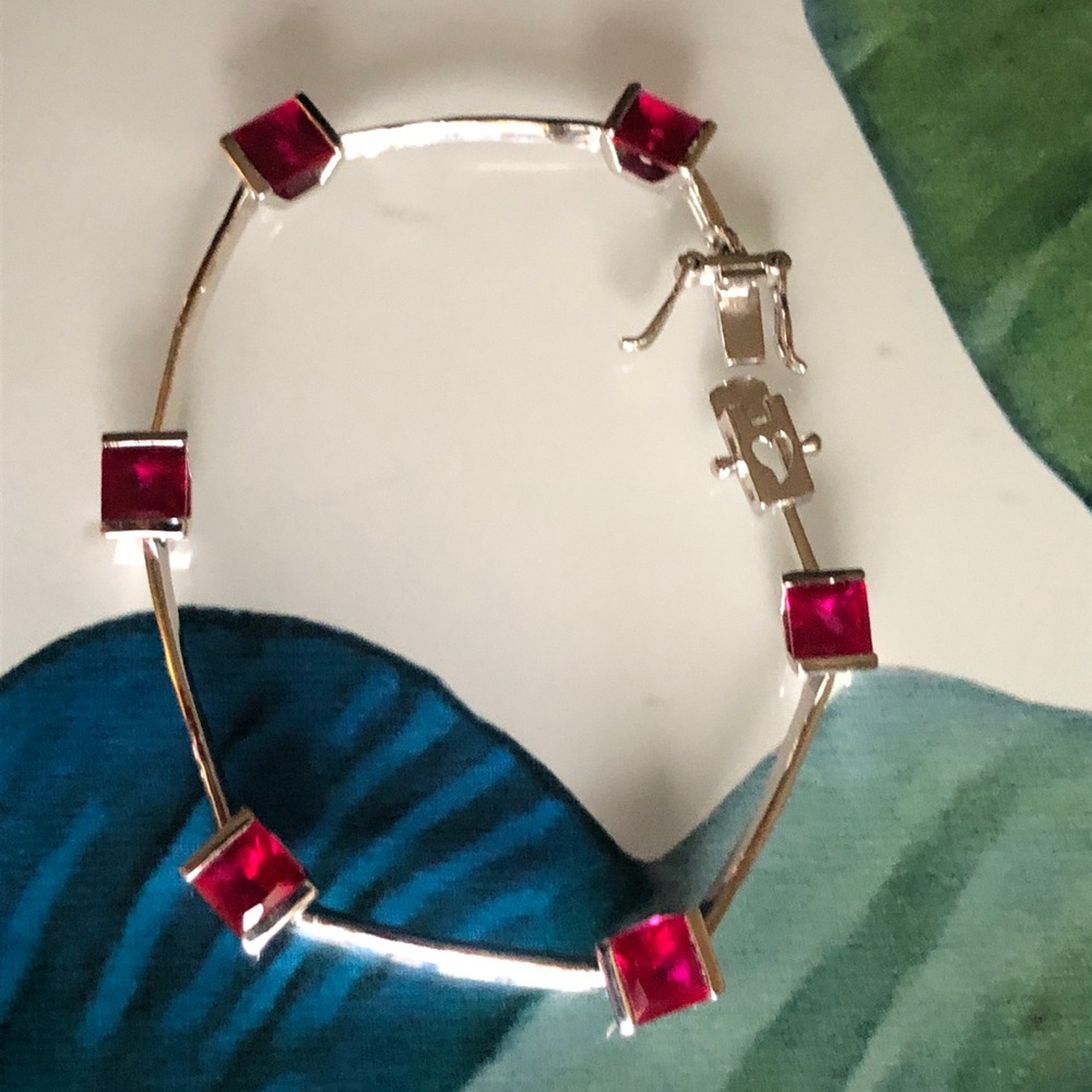 Ruby Bracelet Solid 925 Sterling Silver. - image 3